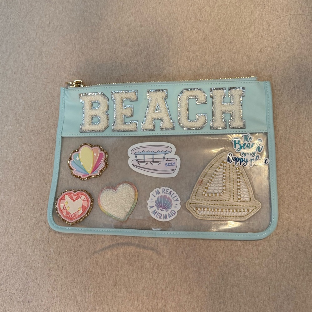 *LAST CHANCE* STONEY CLOVER BEACH FLAT POUCH LETTERS SEWN ON AND BOAT